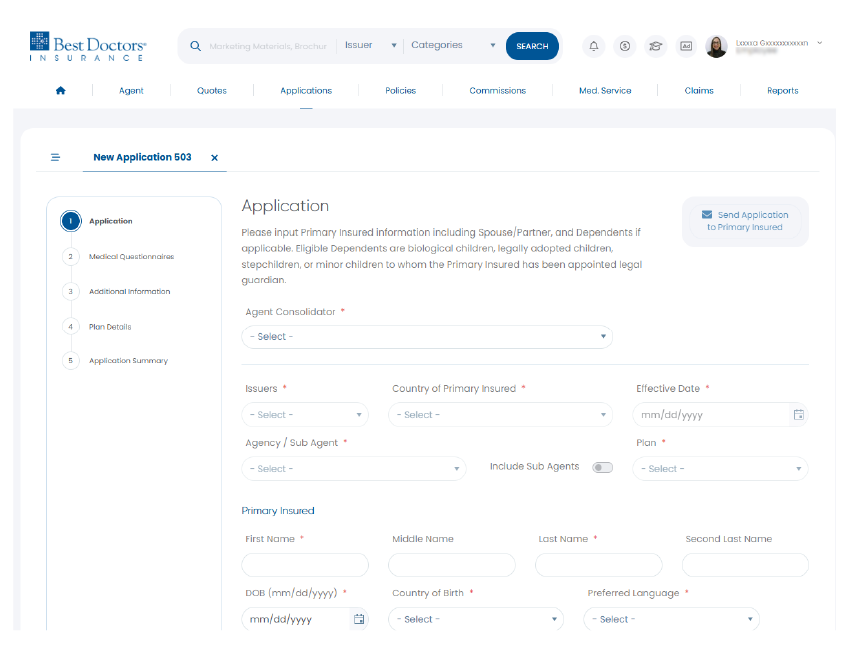 Create Application Transfer Option